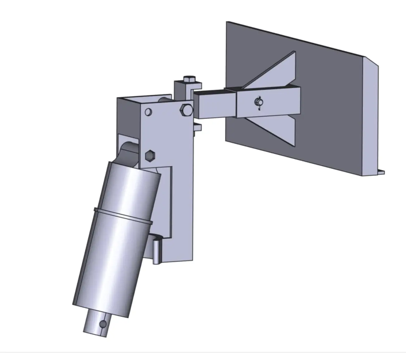 Mini skid steer auger attachment, a quick-hitch auger drill for boring post and foundation holes, shown as a 3D CAD render.